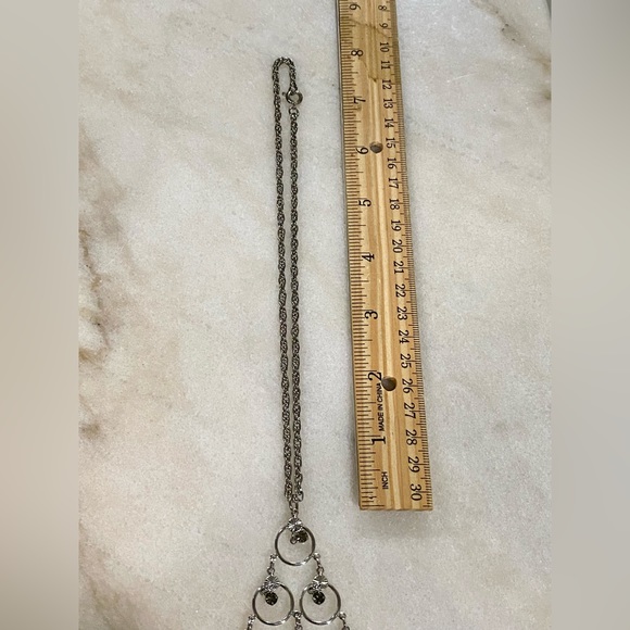 Vintage Crystal Rhinestone Large Pendant Necklace - Picture 12 of 14